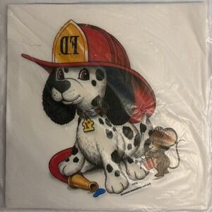Vintage Fire Dog Iron-On Transfers Lot Dalmatian Mouse FD RTI‎ 1980s NOS